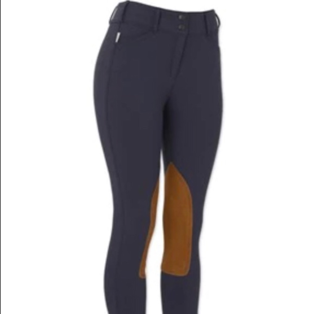 Tailored Sportsman black & blue vintage breeches size 36R tan knee patch